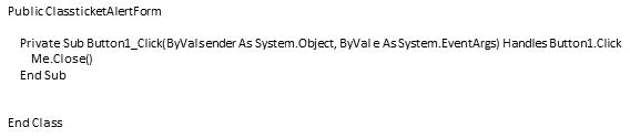 VB big alert code