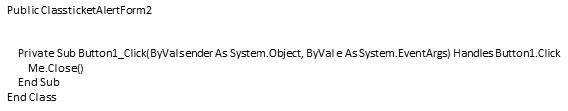 VB small alert code